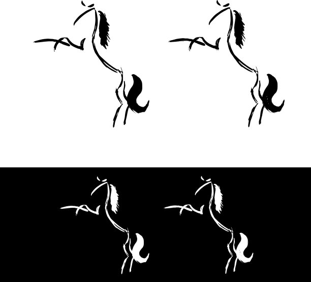 写意马标志更多和更少的细节图片下载