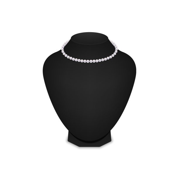 黑色人体模型上的珍珠项链图片下载