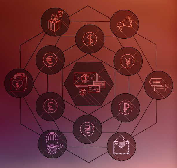 用于Web和移动应用程序的货币扁平图标集图片下载