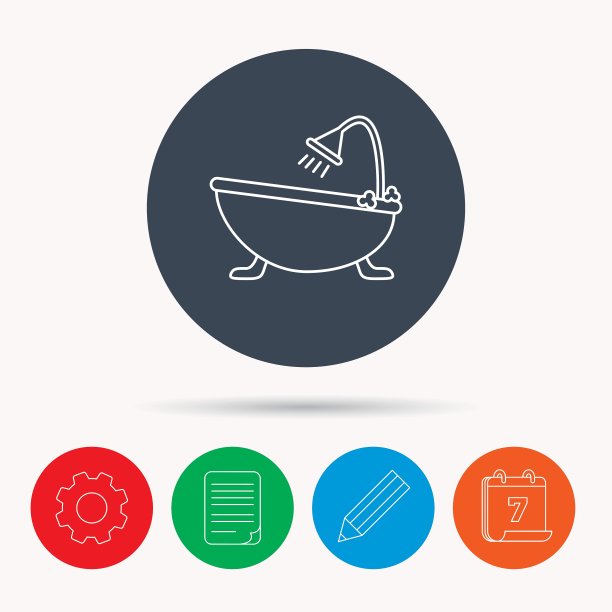 浴室图标浴室与淋浴标志图片下载