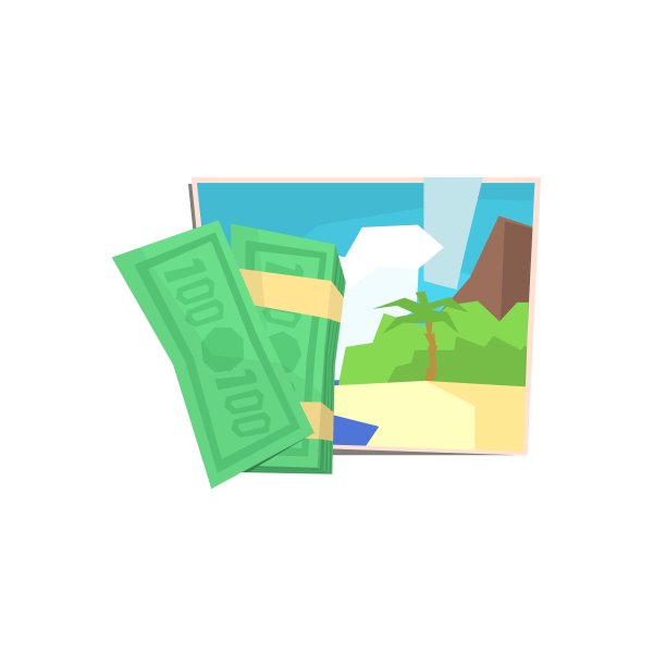 金钱和海滩照片图片下载