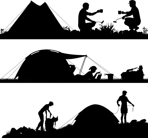 野营前景轮廓图片下载