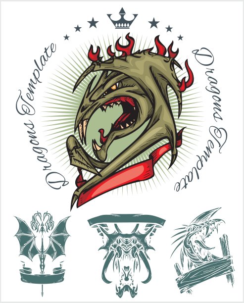 龙和缎带集股票图片下载