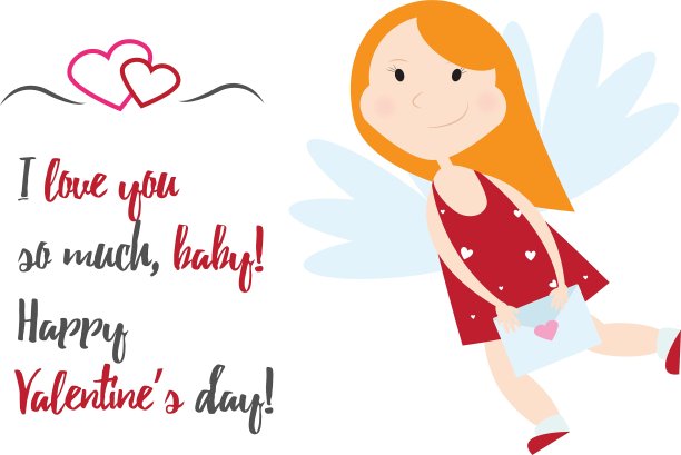 情人节卡通天使丘比特风格图片下载