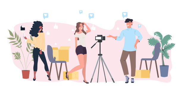 打开包裹盒子的博主们混合着比赛视频博主图片下载