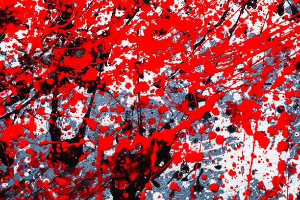 明亮的背景图形图像。滴。表达式。混合颜色。黑色白色红色。在混凝土纹理上。水平方向。前视图。图片下载
