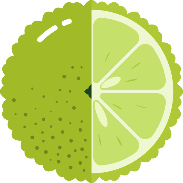 佛手柑水果球与半片标志平图片下载