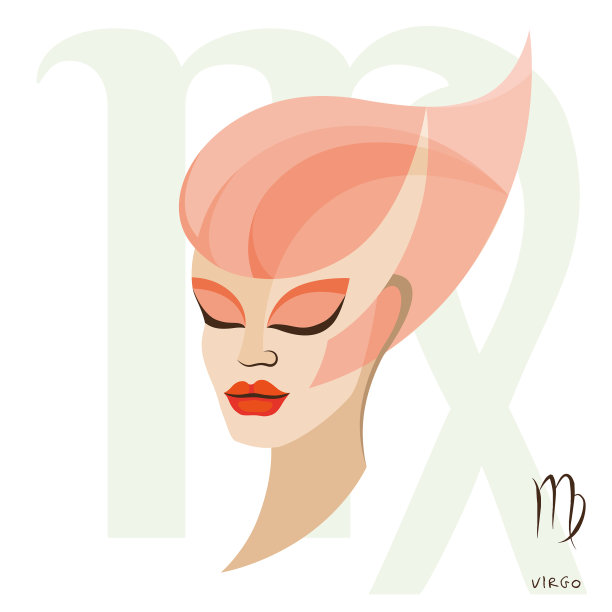 处女座黄道星座，星座圈，象征在图片下载