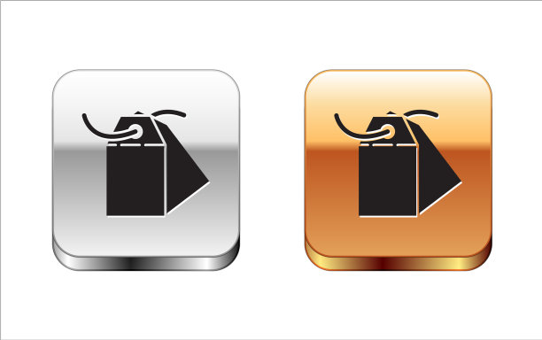 黑色空白标签模板价格标签图标孤立图片下载