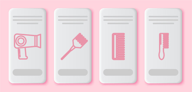 设电吹风、发刷和发刷图片下载