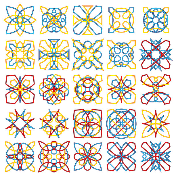 套装彩色装饰形状图片下载