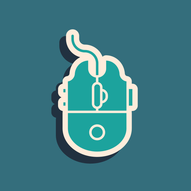 绿色电脑鼠标游戏图标隔离在蓝色图片下载