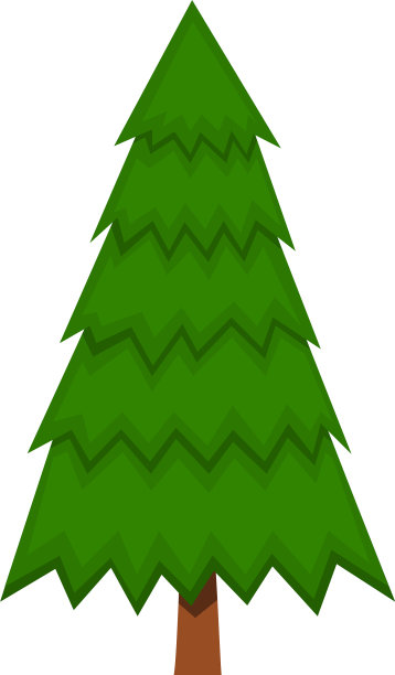 卡通风格的松树孤立在白色上图片下载