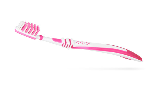 牙刷被隔离在白色区域，带有修剪路径图片下载