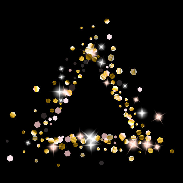 金色闪亮的星星豪华闪亮的五彩纸屑图片下载