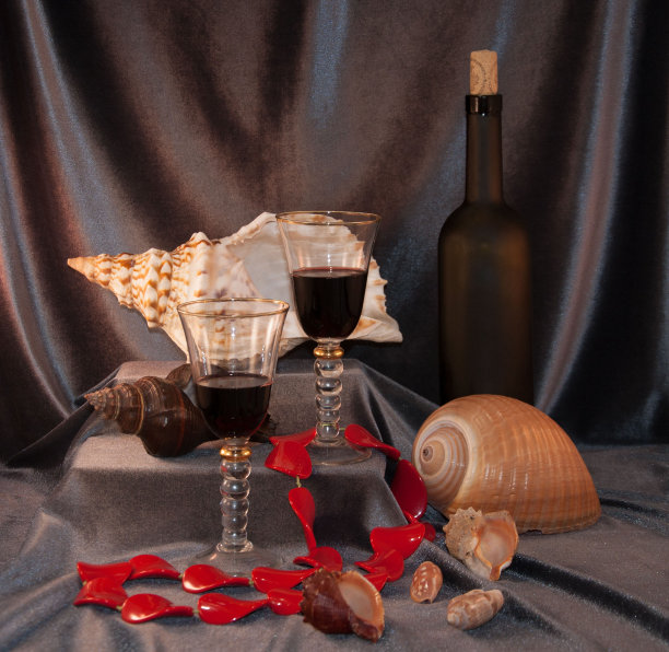 静物和一瓶酒图片下载