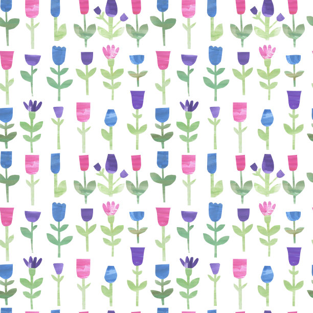 从彩色纸上剪下白色背景的花拼贴画。图片下载