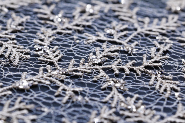 近距离观察闪光蕾丝面料图片下载