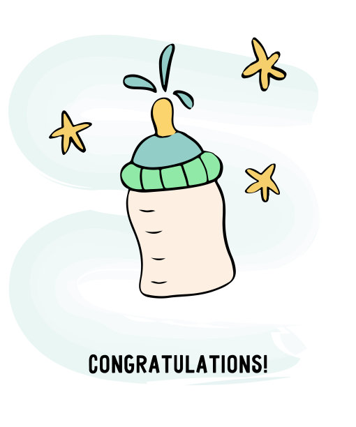 邀请到宝宝派对矢量卡设计与文本空间。婴儿送礼会，生日派对邀请传单设计。图片下载