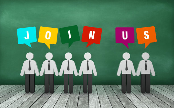 象形图人与加入美国气泡语音黑板- 3D渲染图片下载