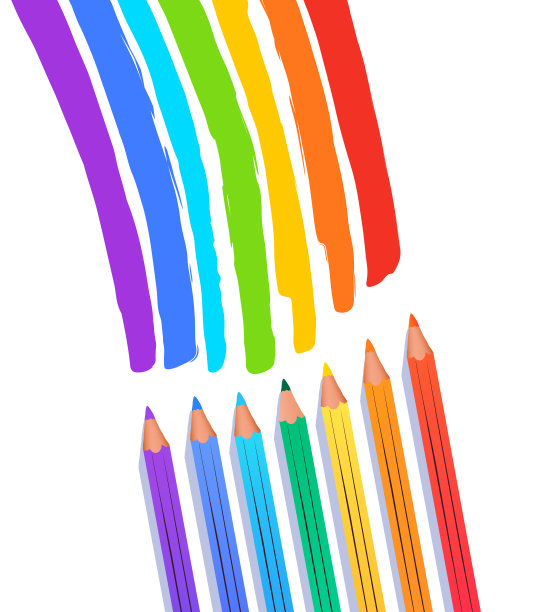 孩子画彩虹的颜色图片下载
