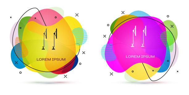 彩色挡风玻璃刮水器图标孤立在白色图片下载