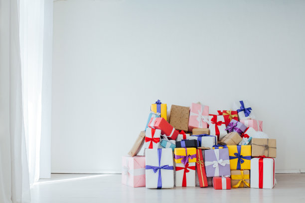 节日背景与圣诞新年生日礼物图片下载