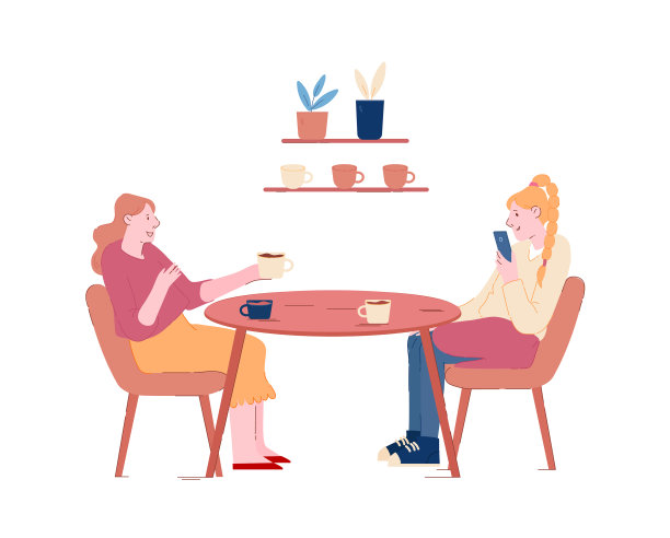 一对女性朋友坐在桌边喝酒图片下载