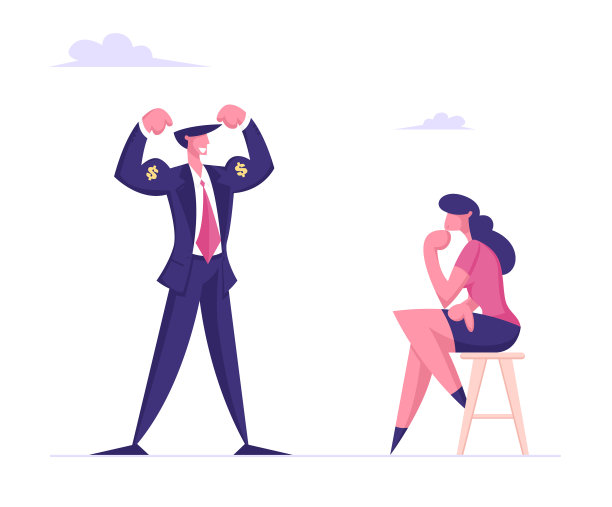 夸夸其谈的商人炫耀肌肉图片下载