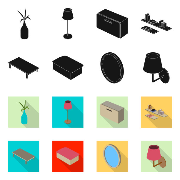 设计卧室和房间的标志套图片下载