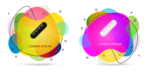 颜色法国长棍面包图标孤立在白色图片下载