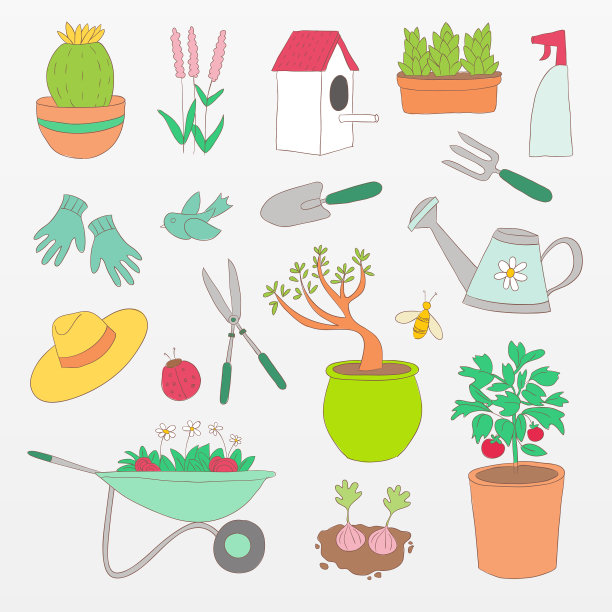 各种园艺图标集图片下载