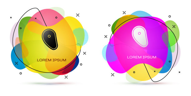 彩色牛排肉图标孤立在白色背景图片下载
