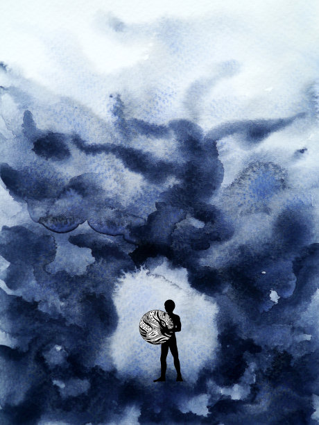 人类精神的力量心灵的治愈水彩画插图设计手绘图片下载