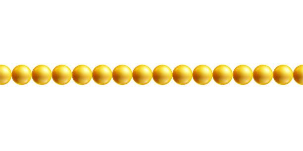 金链的金属球或珠子，现实的矢量插图孤立。图片下载