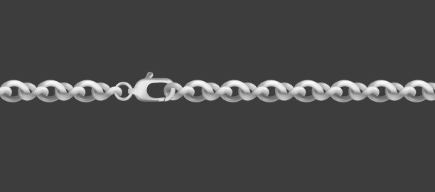 银金属链与小麦风格扭链和现实的扣图片下载