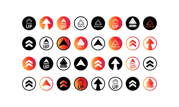 向上滑动图标，向上箭头。按钮在社交媒体概念。矢量在孤立的白色背景。每股收益10。图片下载