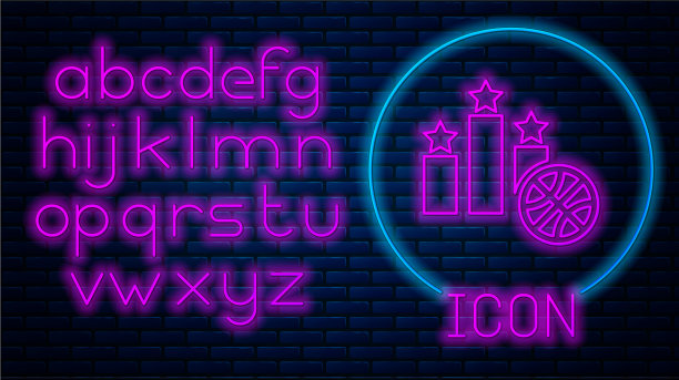 发光的霓虹篮球在体育冠军领奖台上图片下载