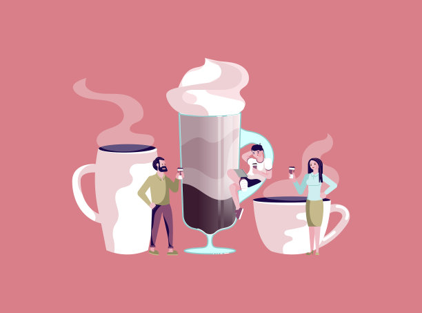 小人和咖啡店图片下载