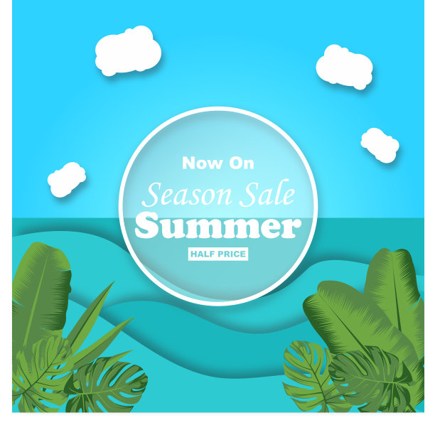 夏季销售背景促销和折扣横幅图片下载