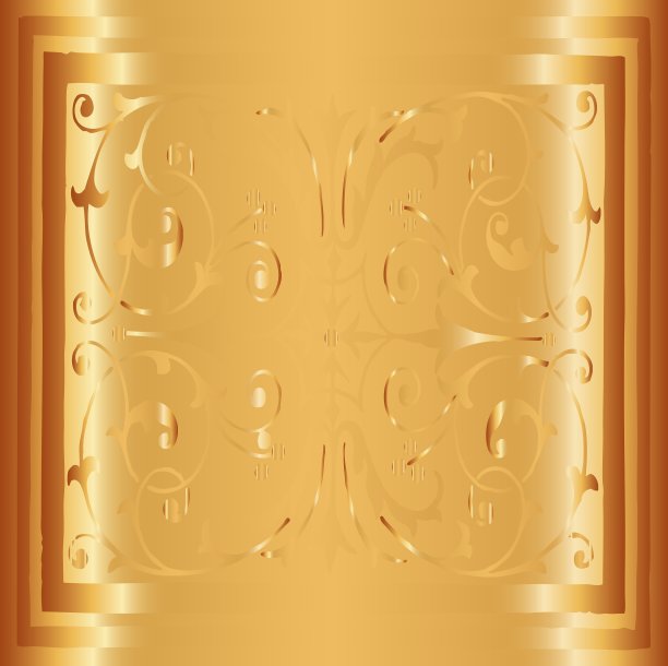 黄金花卉豪华观赏性图案背景V图片下载