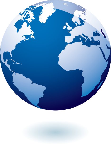 蓝色图标地球凝胶图片下载