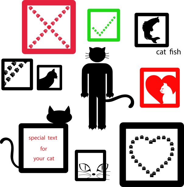 猫图标符号集隔离图片下载