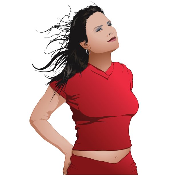 穿红衣服的女孩图片下载