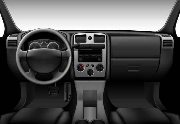 卡车内部-内部视图的汽车仪表盘图片下载