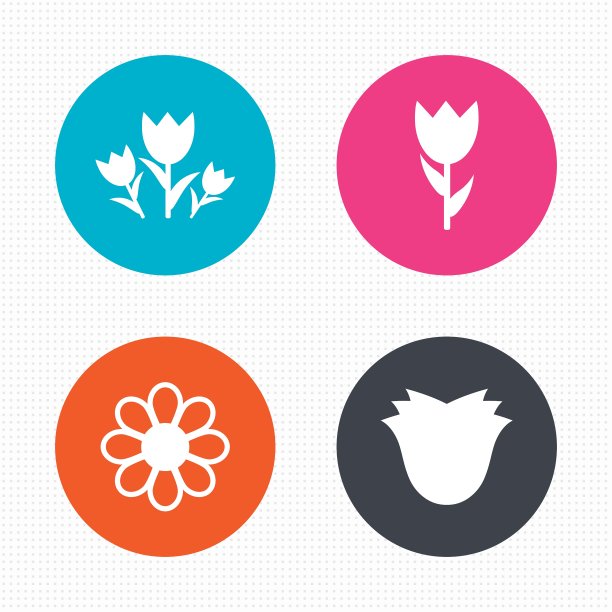 鲜花图标玫瑰花束象征图片下载