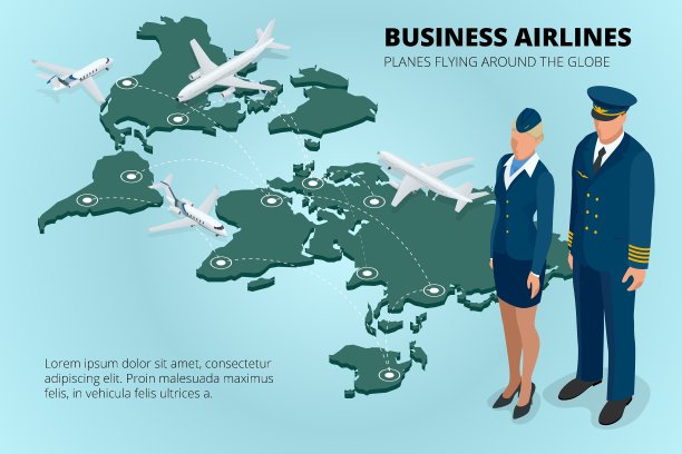 商务航空公司环球飞行的飞机图片下载