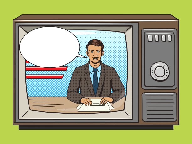 电视流行艺术风格的新闻主持人图片下载