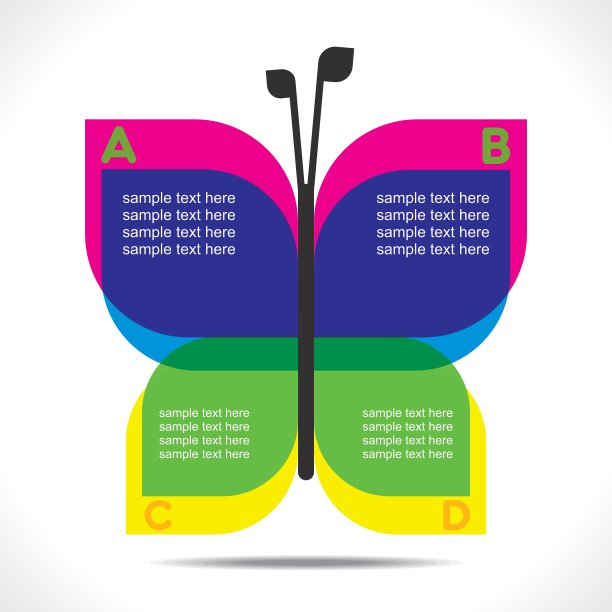 创意蝴蝶信息图形设计概念图片下载