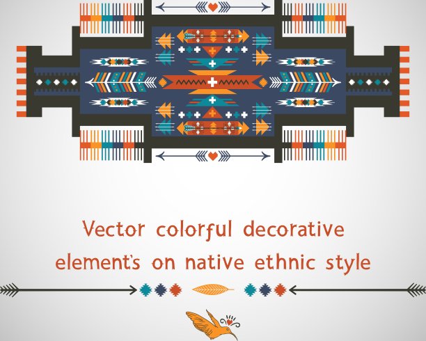 色彩丰富的装饰元素体现了本土民族风格图片下载